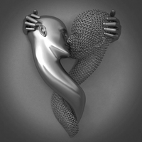 Płótno miłości z metalową figurą - AmorArte