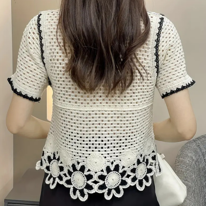 Trendy Openwork Blouse for Women - Livia