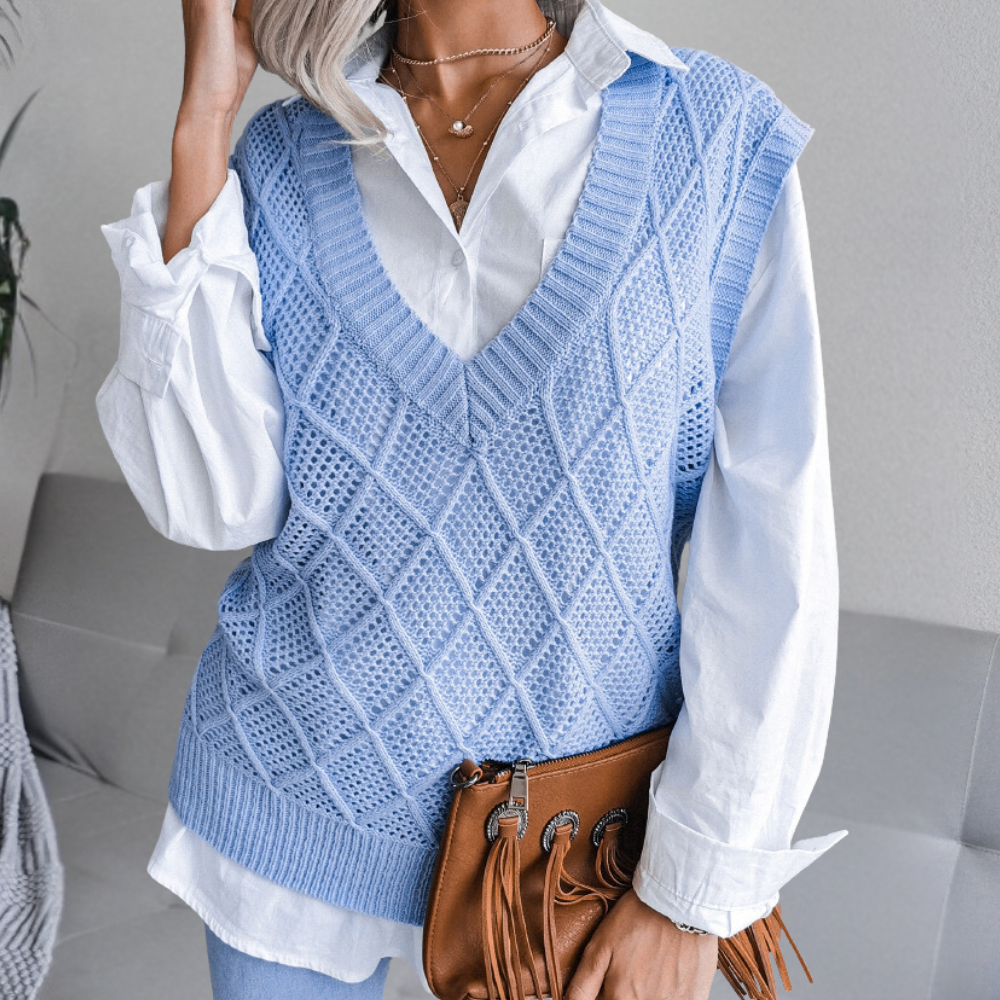 Angeza - Modny sweter damski z dzianiny