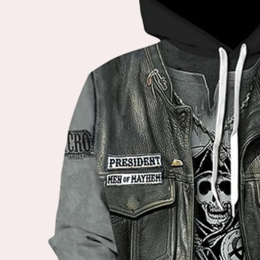 Casual Hoodie with Unique Print for Men - Mason