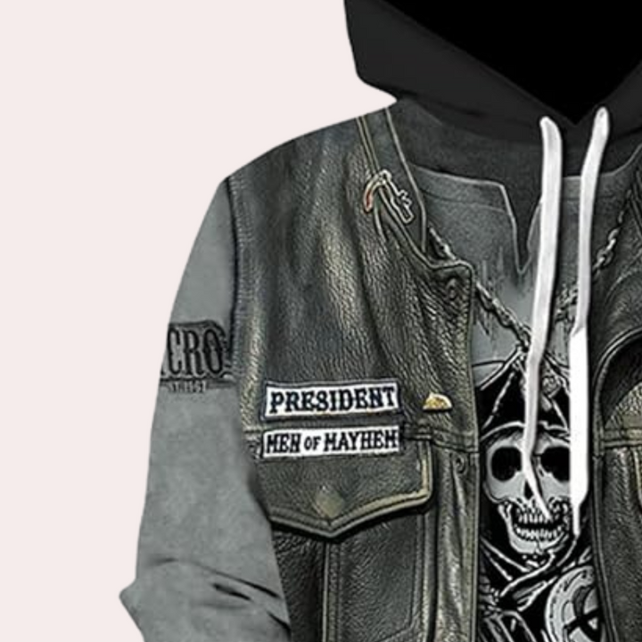 Casual Hoodie with Unique Print for Men - Mason