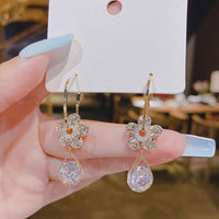 Luxury Dangle Earrings with Flower Detail – LunaBloom