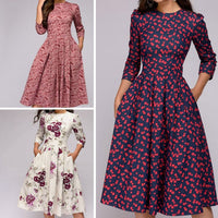 Retro Dress with Floral Print – Florina