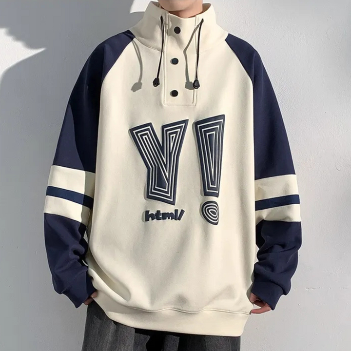 Modern Men's Sweater with Stand-Up Collar - Matteo