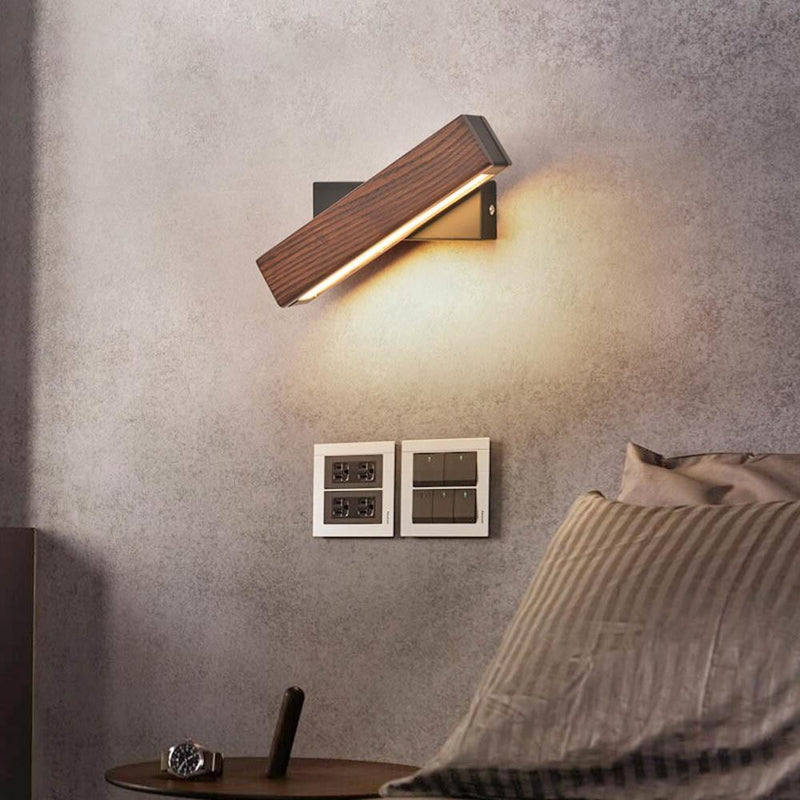 Drewniana lampa ścienna LED z funkcją obrotu - Twilight Pivot