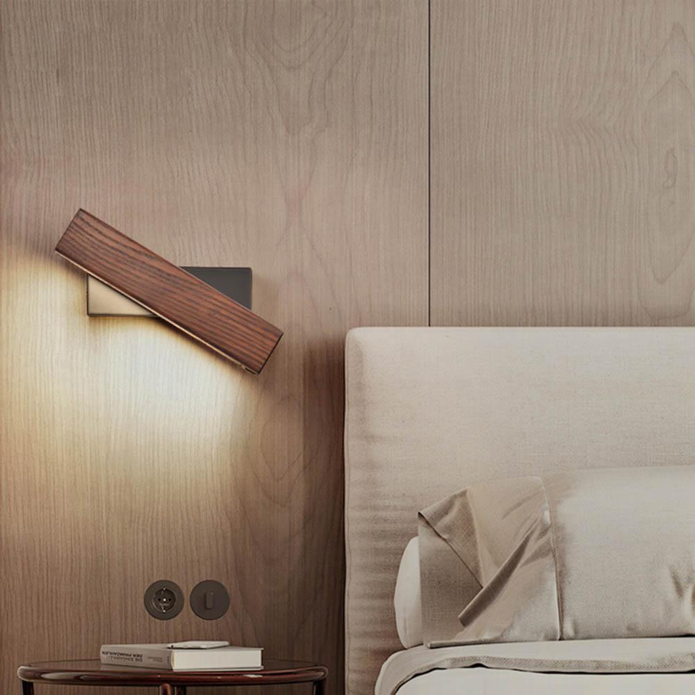 Drewniana lampa ścienna LED z funkcją obrotu - Twilight Pivot