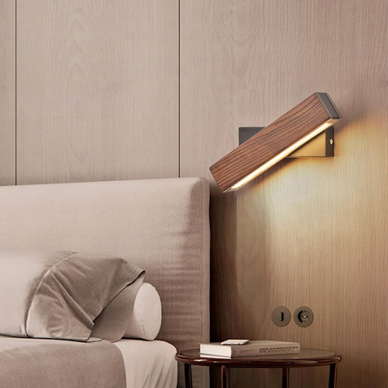 Drewniana lampa ścienna LED z funkcją obrotu - Twilight Pivot