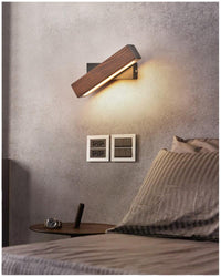 Drewniana lampa ścienna LED z funkcją obrotu - Twilight Pivot