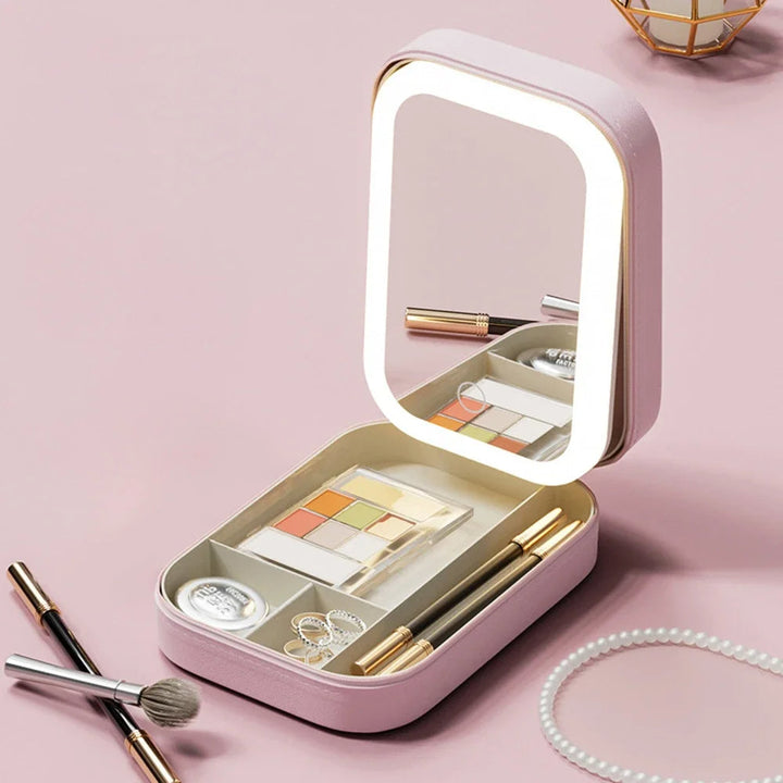 Compact Lighted Makeup Organizer for On the Go - Liora