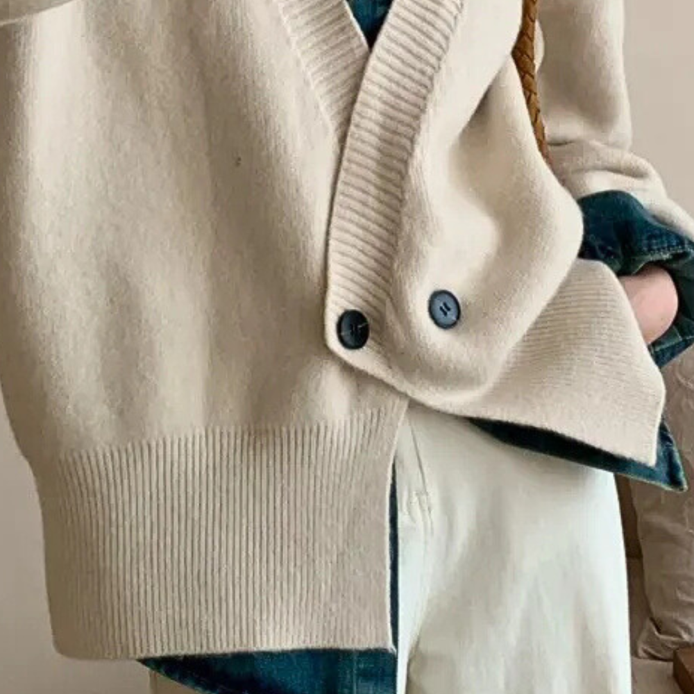 Stylish Beige Knitted Vest for Women - Vera