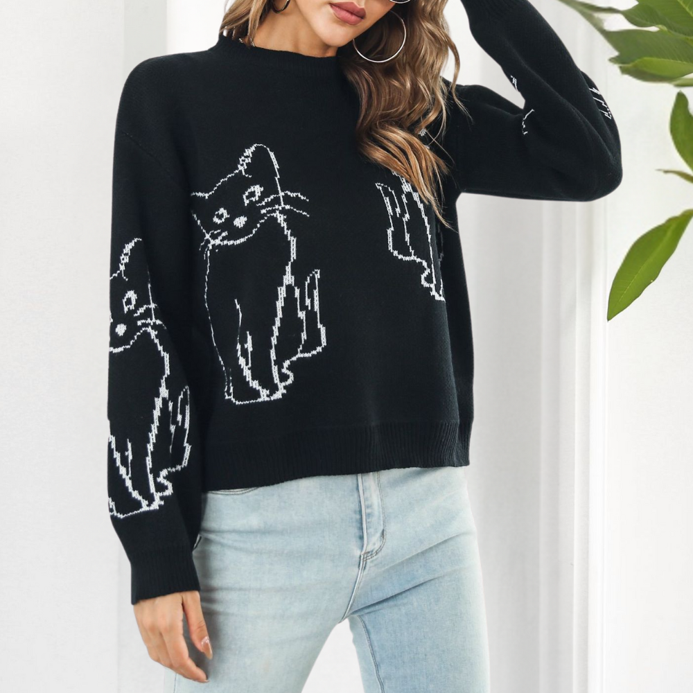 Kebell - Trendy Women's Sweater with Cats