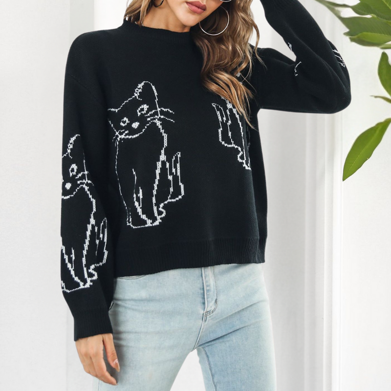 Kebell - Trendy Women's Sweater with Cats