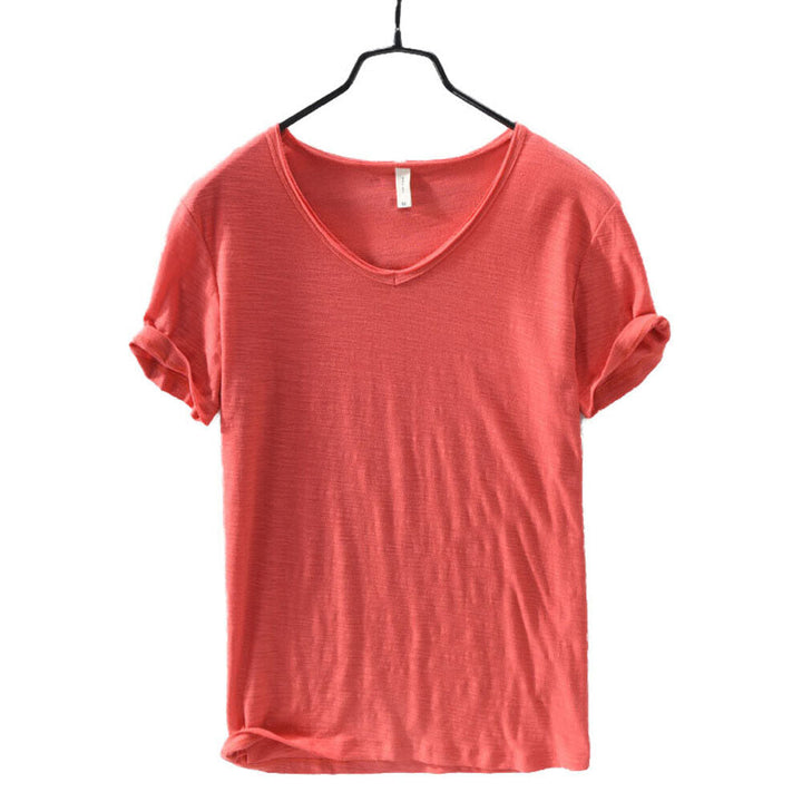Men's V-neck linen shirt – Luca