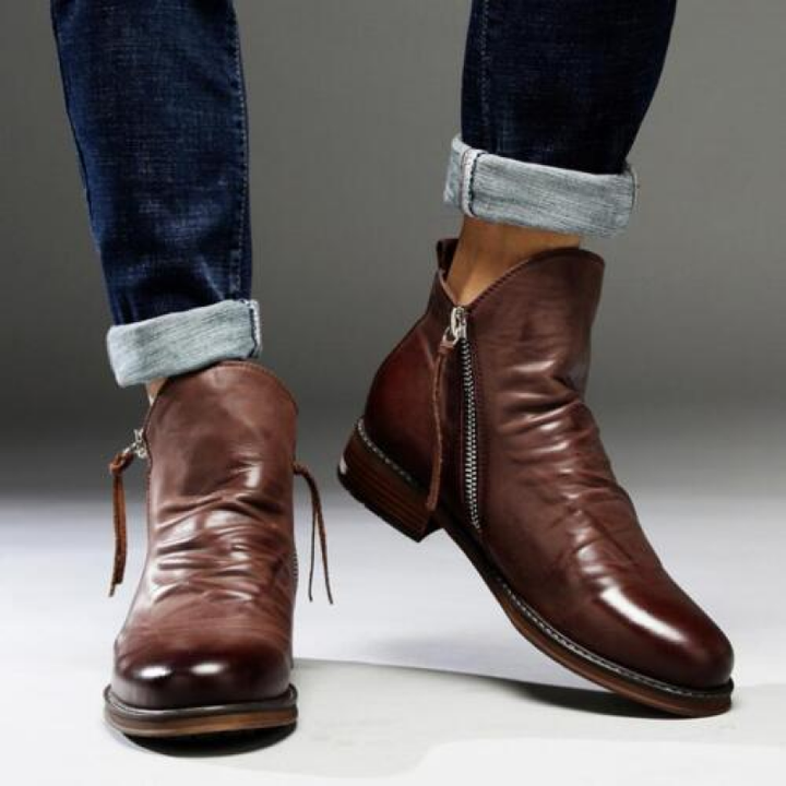 Stylish Leather Men's Boots - Milan