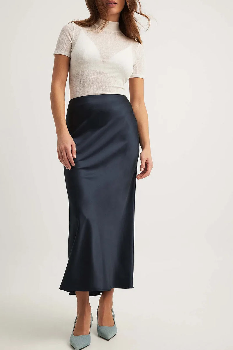 Satin Skirt with High Waist – Elena