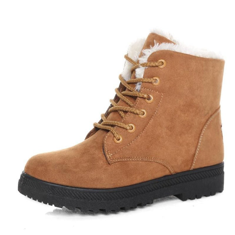 Warm Lined Women's Winter Boots with Laces - Eliza Fur Boot