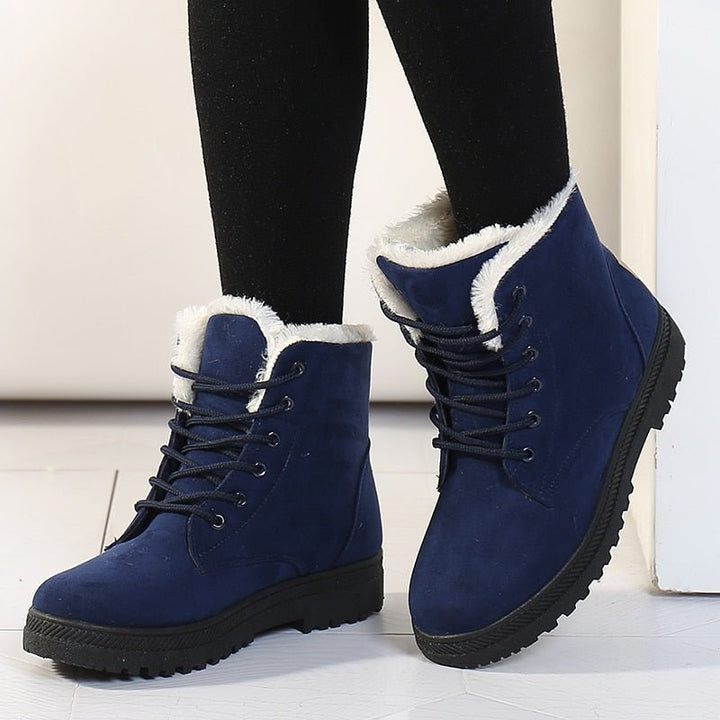 Warm Lined Women's Winter Boots with Laces - Eliza Fur Boot