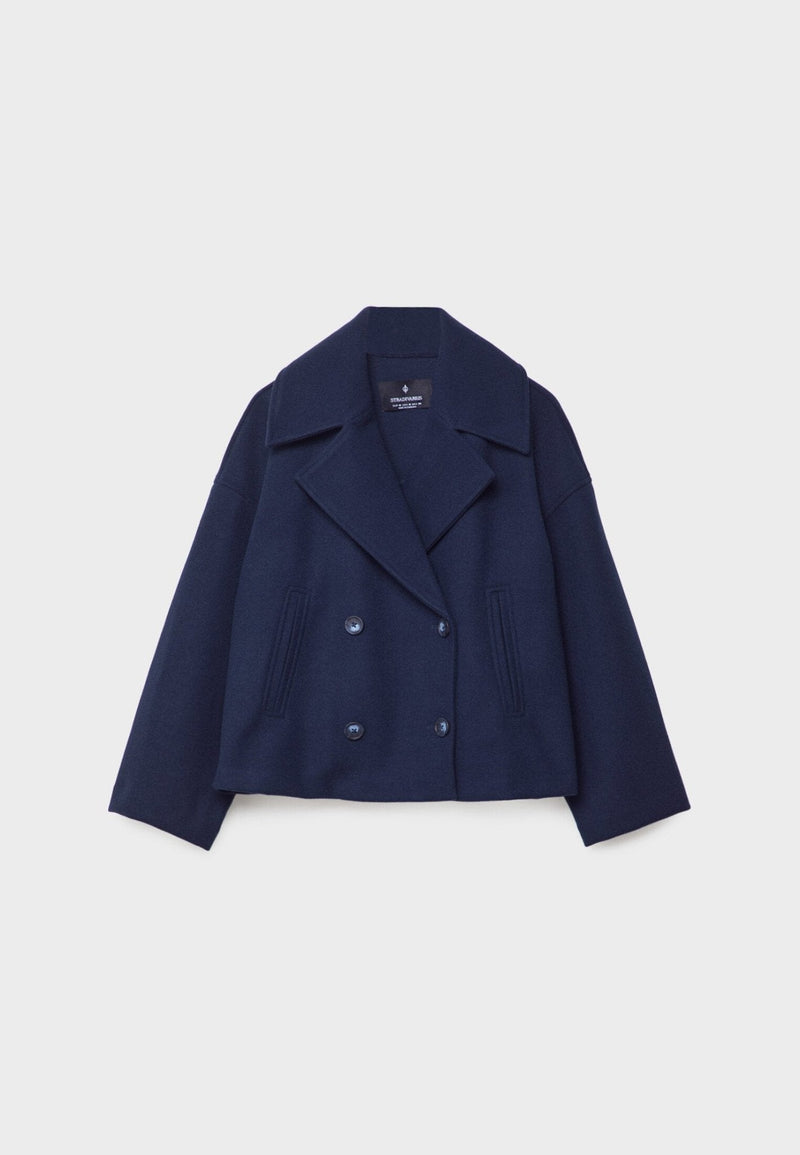 Short Autumn Coat in Double-Breasted Style – Clara