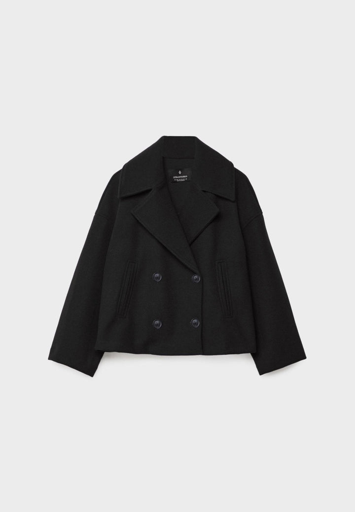 Short Autumn Coat in Double-Breasted Style – Clara