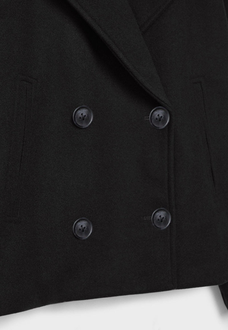 Short Autumn Coat in Double-Breasted Style – Clara