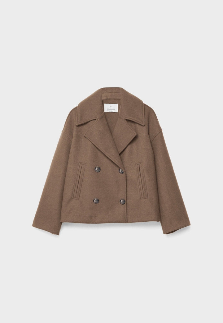 Short Autumn Coat in Double-Breasted Style – Clara