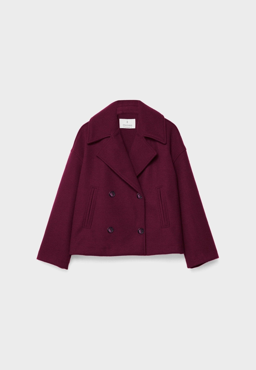 Short Autumn Coat in Double-Breasted Style – Clara