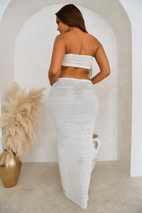 Two-piece women's summer set with wrap top and V skirt – Leona