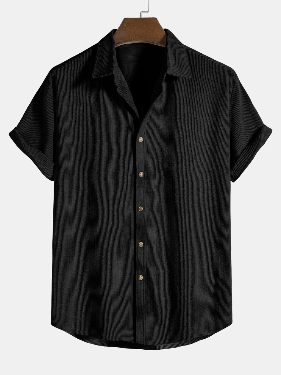 Stijlvolle heren zomer-set met shirt en corduroy shorts - SommerKern