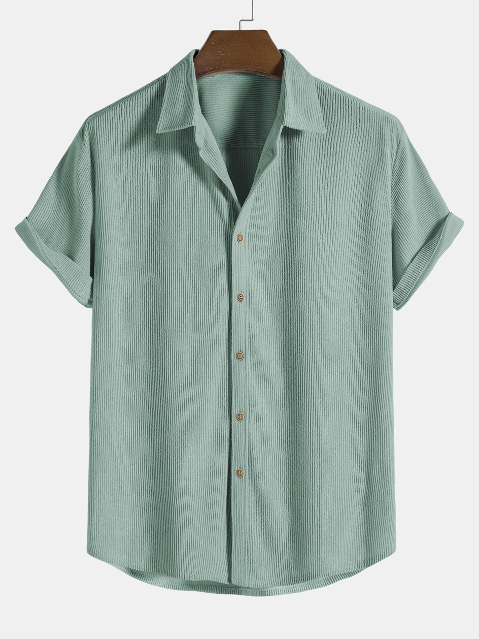 Stijlvolle heren zomer-set met shirt en corduroy shorts - SommerKern