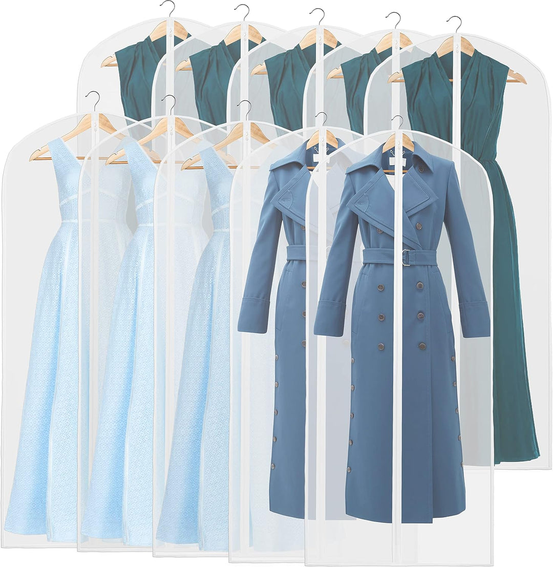 Transparent Full-Length Garment Covers – 10-Pack Storage Bags for Suits and Dresses