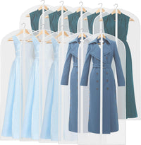 Transparent Full-Length Garment Covers – 10-Pack Storage Bags for Suits and Dresses