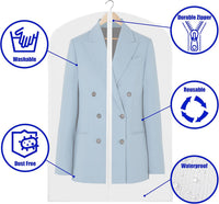 Transparent Full-Length Garment Covers – 10-Pack Storage Bags for Suits and Dresses