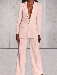 Two-Piece Business Women's Set with Blazer & Wide Pants – Emilia