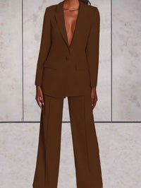 Two-Piece Business Women's Set with Blazer & Wide Pants – Emilia