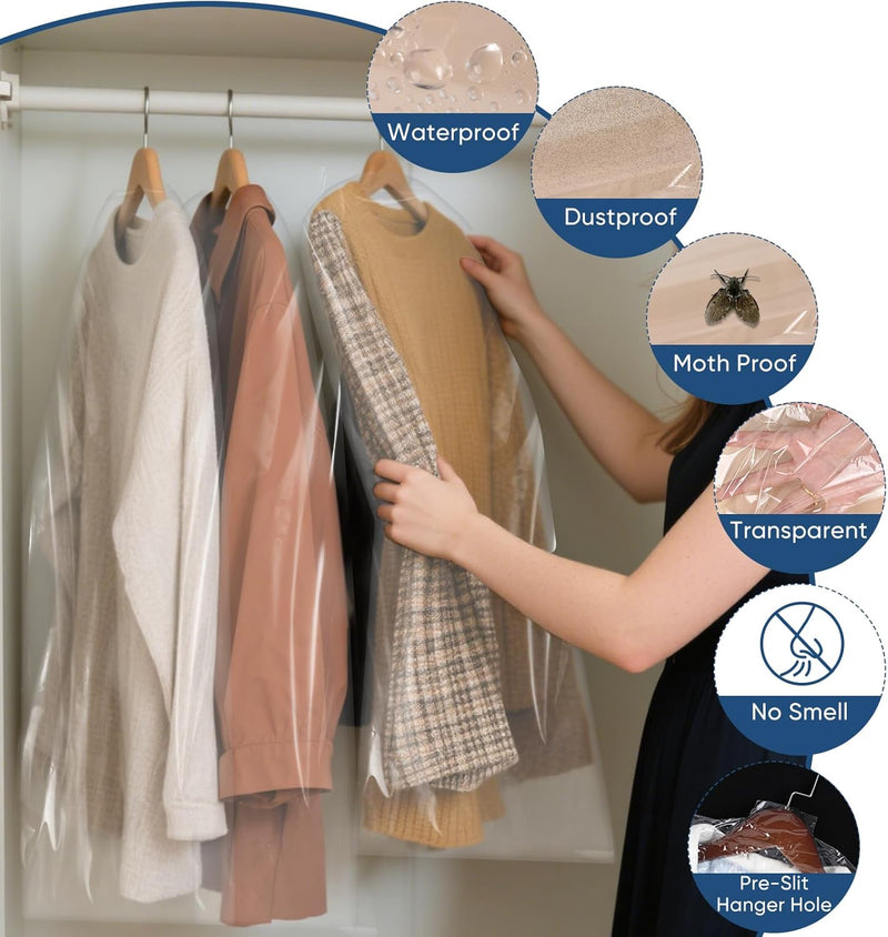 Transparante Kledinghoes Set – Set Beschermhoezen voor Kleding & Reizen