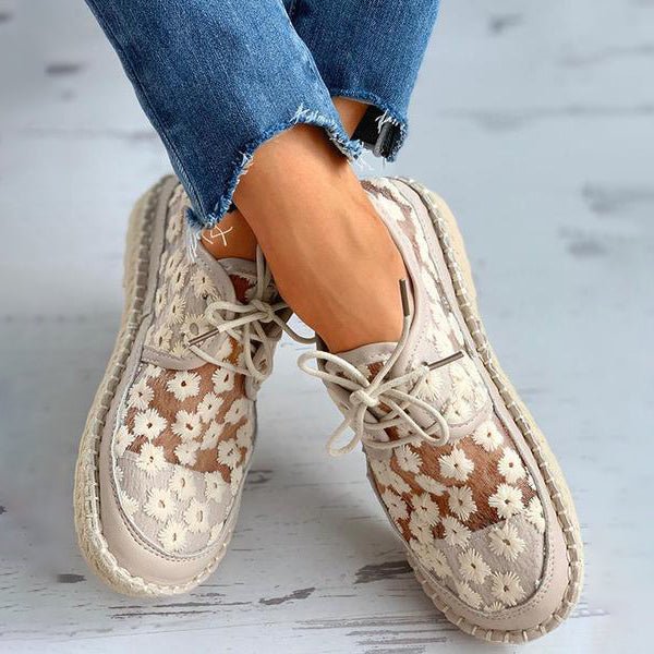 Embroidered Floral Shoes with Supportive Footbed – Lucine