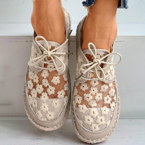 Embroidered Floral Shoes with Supportive Footbed – Lucine