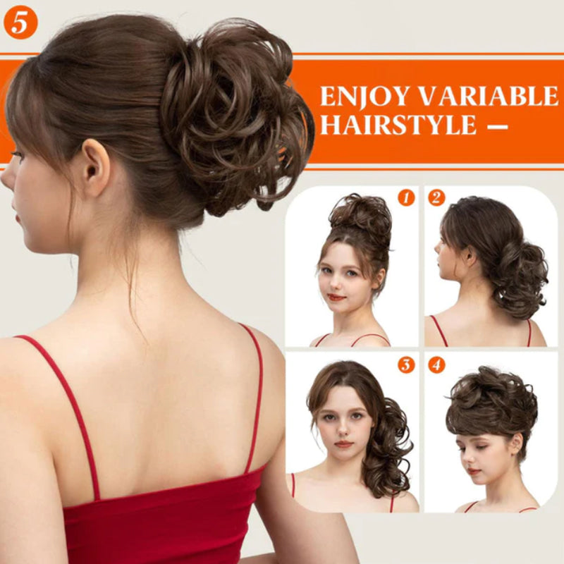 Messy Clip-in Bun with Side Clip – Elina
