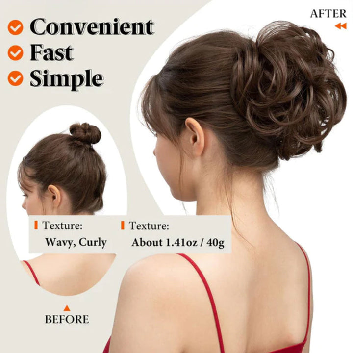 Messy Clip-in Bun with Side Clip – Elina