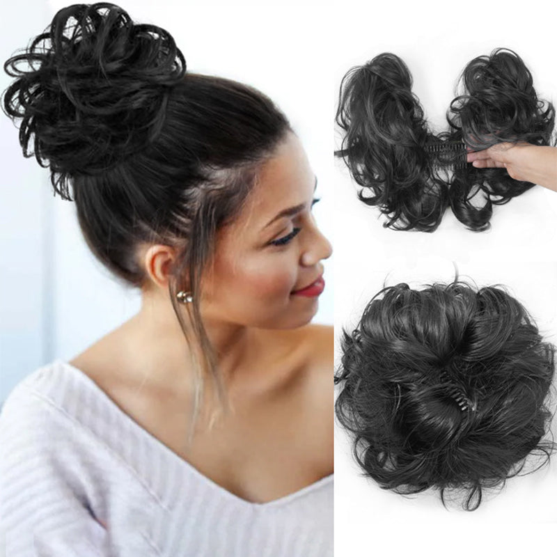 Messy Clip-in Bun with Side Clip – Elina