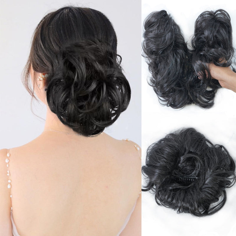 Messy Clip-in Bun with Side Clip – Elina
