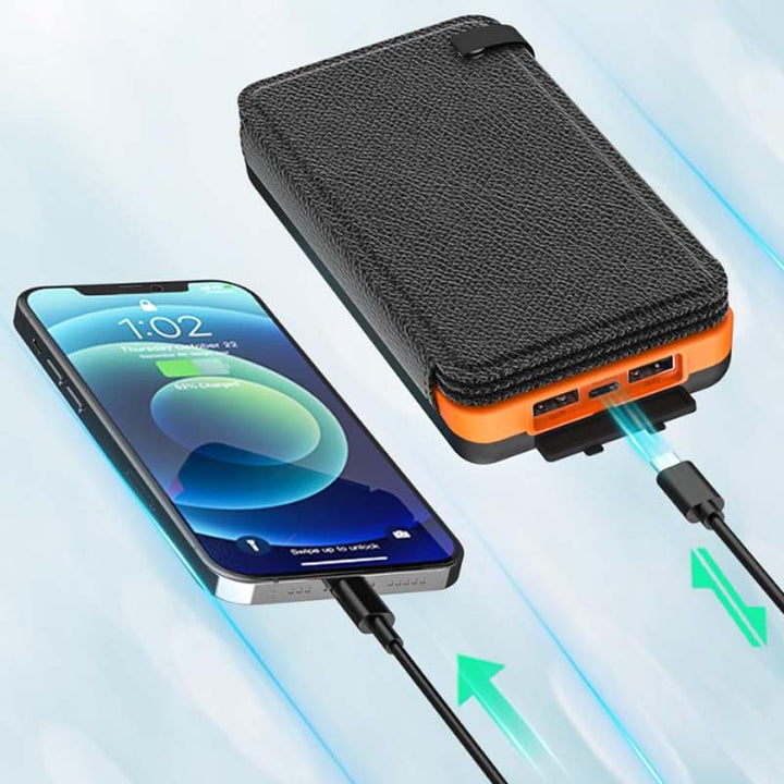 Solar power bank with 4 panels and 3 USB ports – SunCore