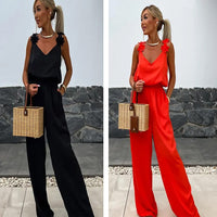 Luchtige Zomer Jumpsuit met Wijde Pijpen - Jasmin