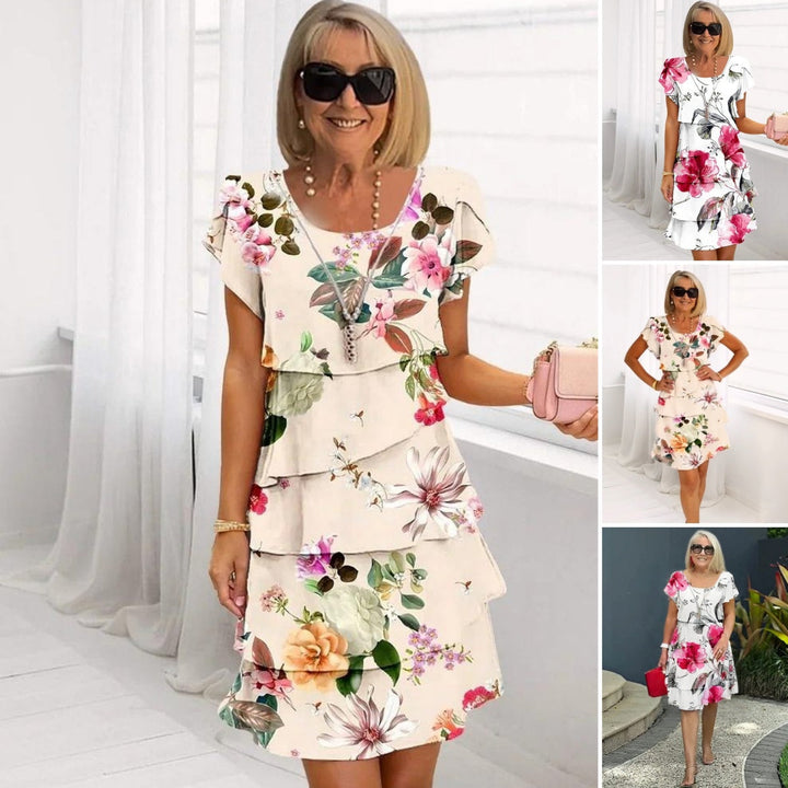 Floral waterfall summer dress – Leona