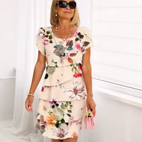 Floral waterfall summer dress – Leona