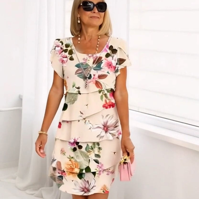 Floral waterfall summer dress – Leona