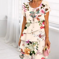 Floral waterfall summer dress – Leona