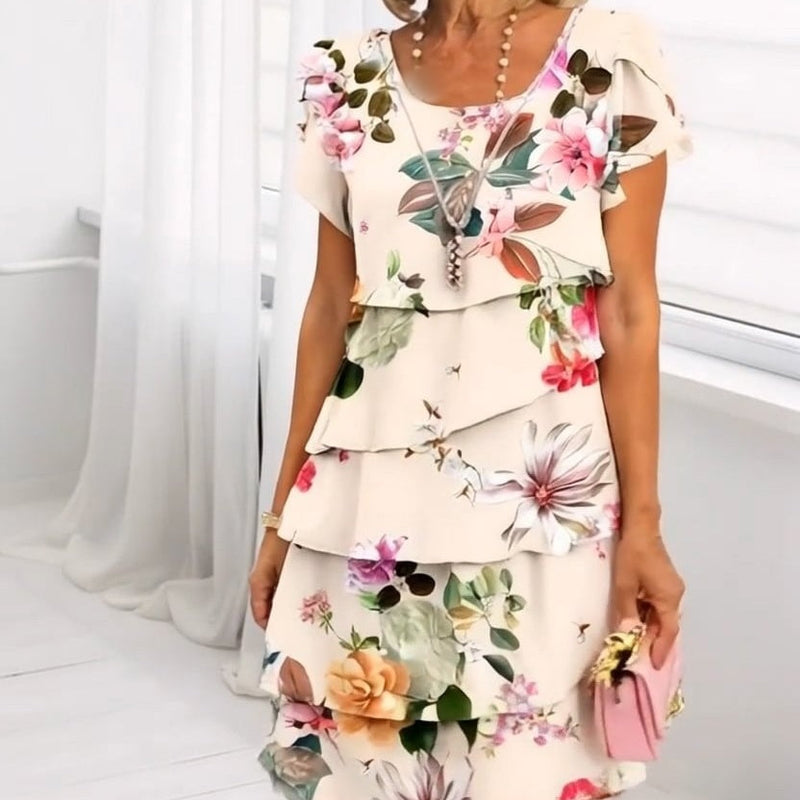 Floral waterfall summer dress – Leona