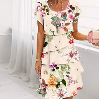 Floral waterfall summer dress – Leona