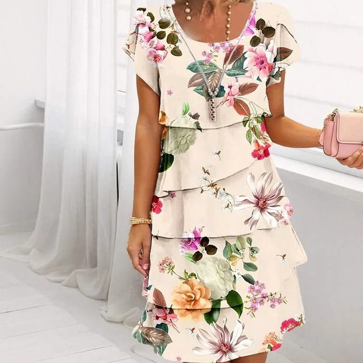 Floral waterfall summer dress – Leona